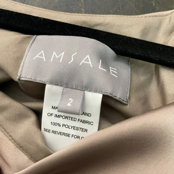 Amsale $360 Satin Midi One Shoulder Formal Dress Size 2 NWT - Picture 8 of 8